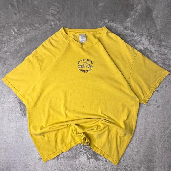 Vintage Distressed 2004 Orange County Choppers Yellow Sword Graphic Tshirt XL - Picture 1 of 8